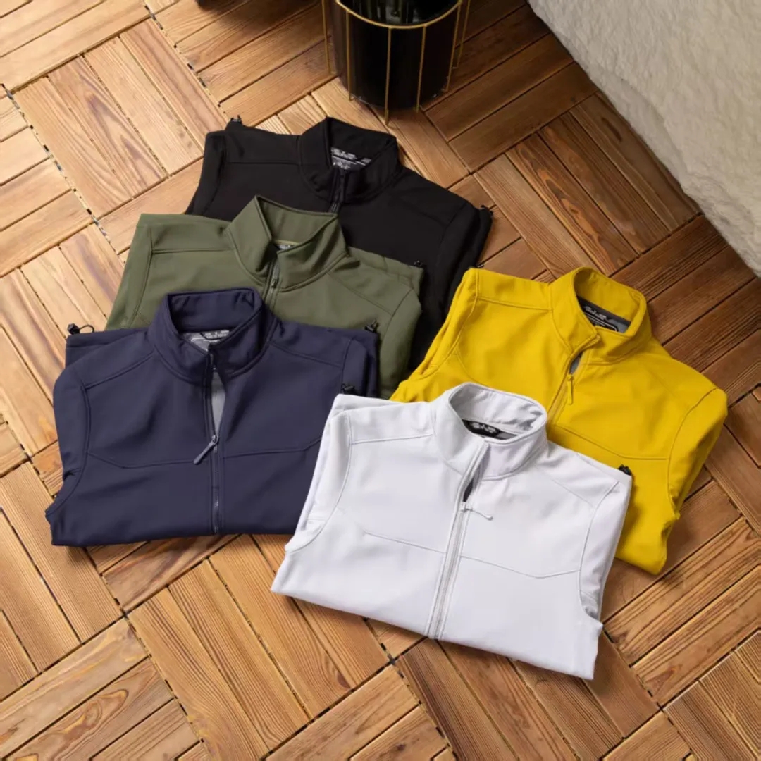 男士防泼水立领软壳加绒冲锋衣