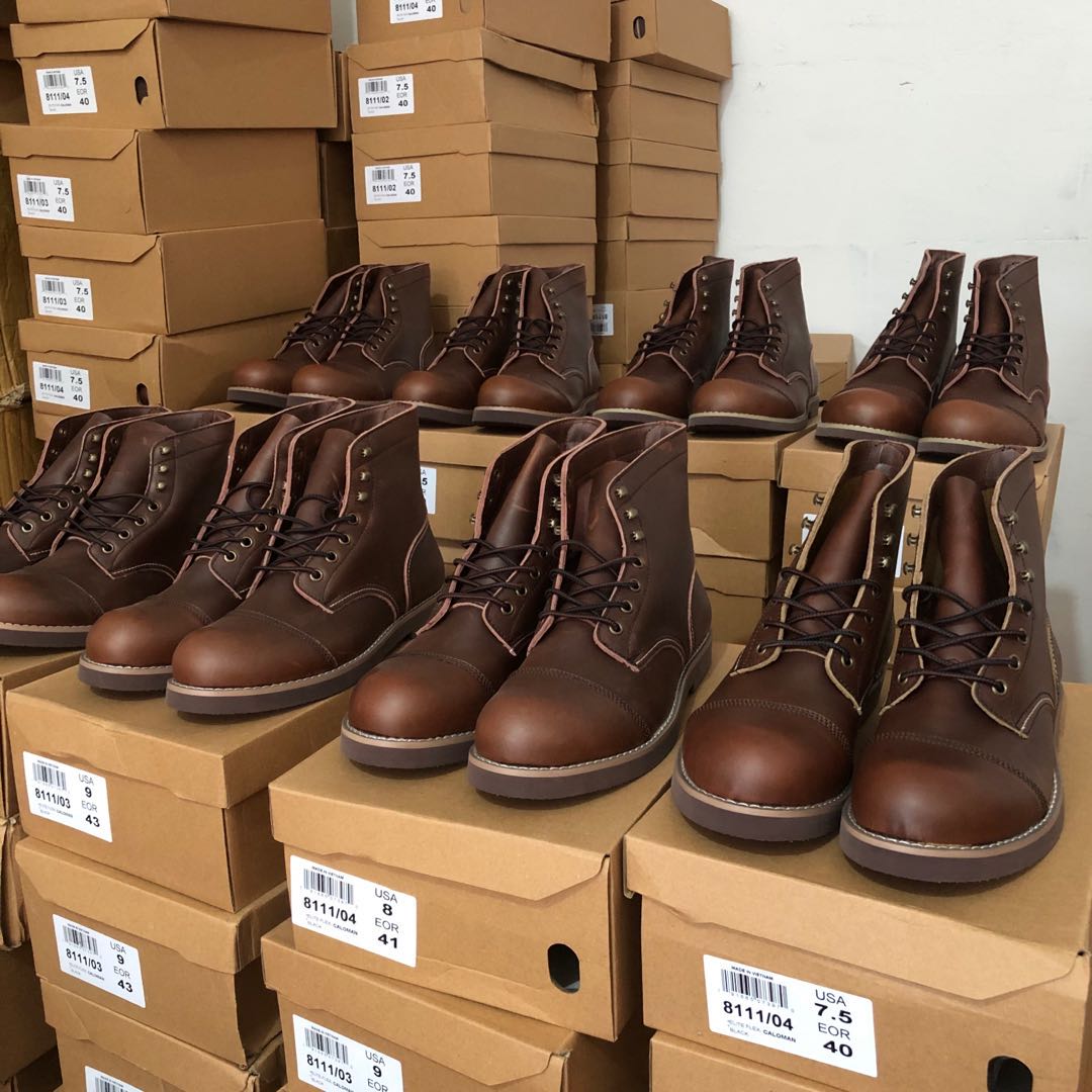 重磅全手工疯马皮美式复古伞兵靴