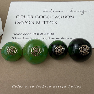 Colorcoco暗眼蘑菇型树脂纽扣