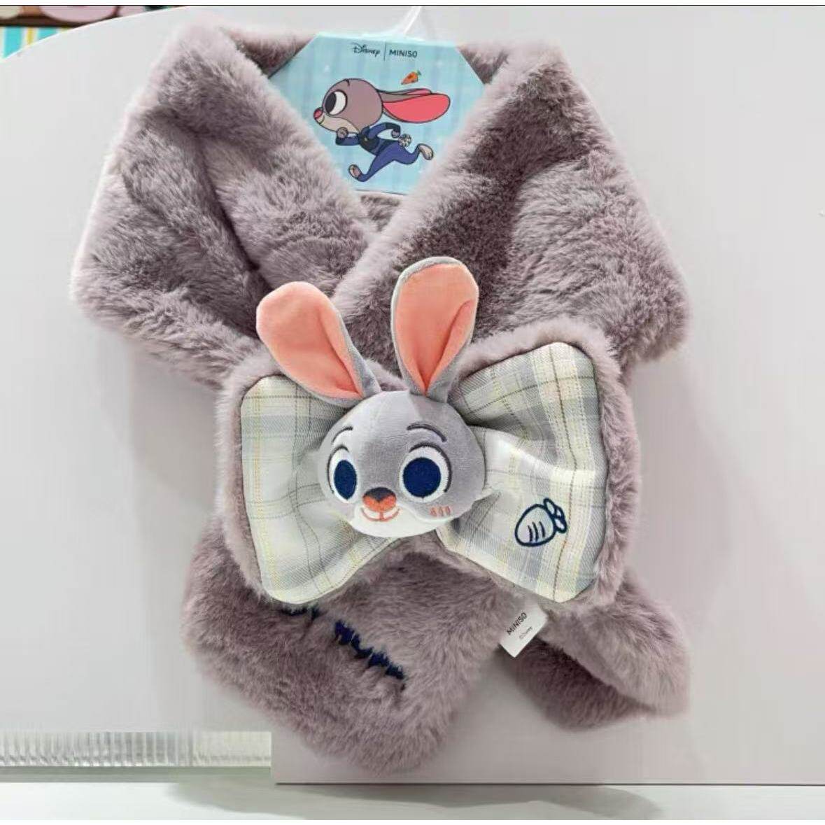 名创优品miniso迪士尼疯狂动物城系列学院风毛绒围巾(朱迪)