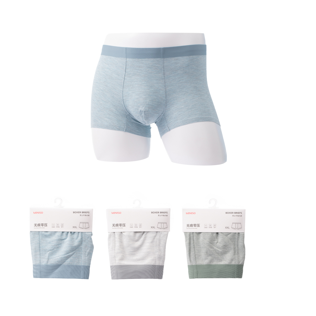 名创优品miniso无痕系列-花纱透气网眼男士平角内裤随机一个XXXL