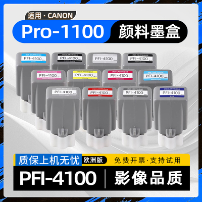 适用佳能pro1100墨盒imagePROGRAF Pro-1100彩色幅面喷墨照片打印机墨水盒PFI-4100欧洲12色颜料墨水PFI4100