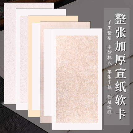 徽雨轩空白宣纸软卡纸四尺整张仿古生宣纸镜片六尺条屏麻布纹绢布纹山水花鸟国画写意毛笔书法作品纸创作参展
