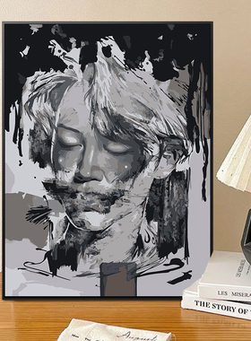 朴智旻diy数字油画手绘油彩画 bts防弹少年团房间轻奢挂墙装饰画