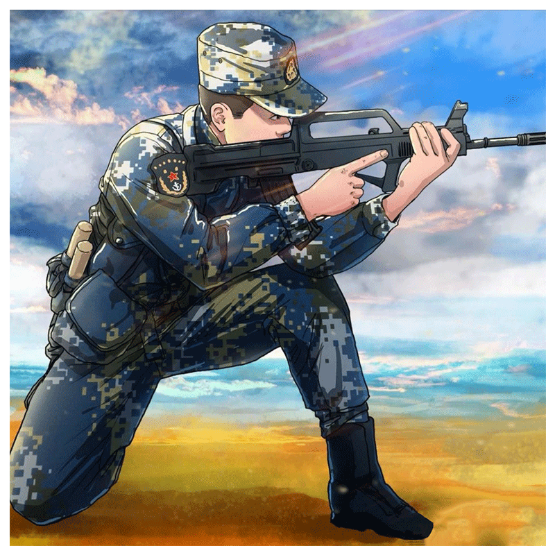 diy数字油画大本营武警军人
