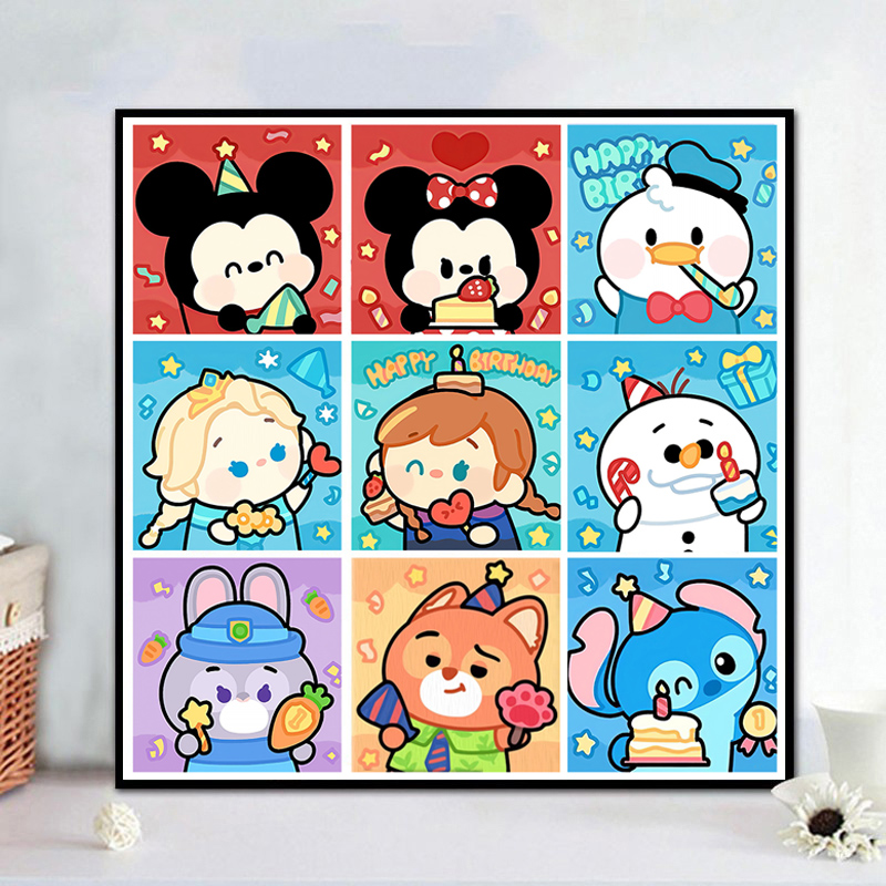 卡通人物头像diy数字油画