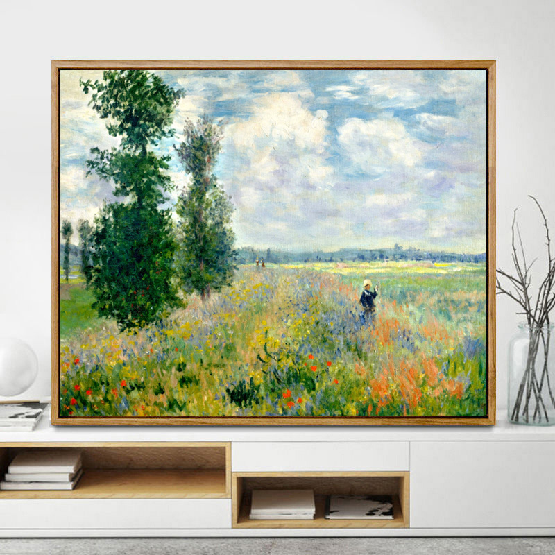 莫奈经典名画diy数字油画 手绘填色丙烯油彩画 世界风景装饰画图片