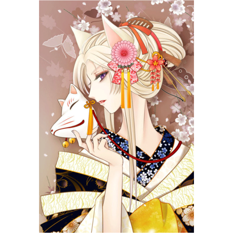 元气少女缘结神diy动漫填充油画