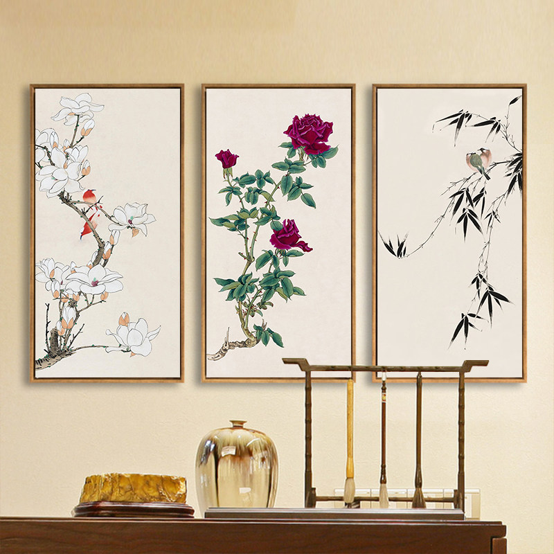 于非闇富贵图花鸟玉兰古风装饰画 diy数字油彩画手绘打发时间手工