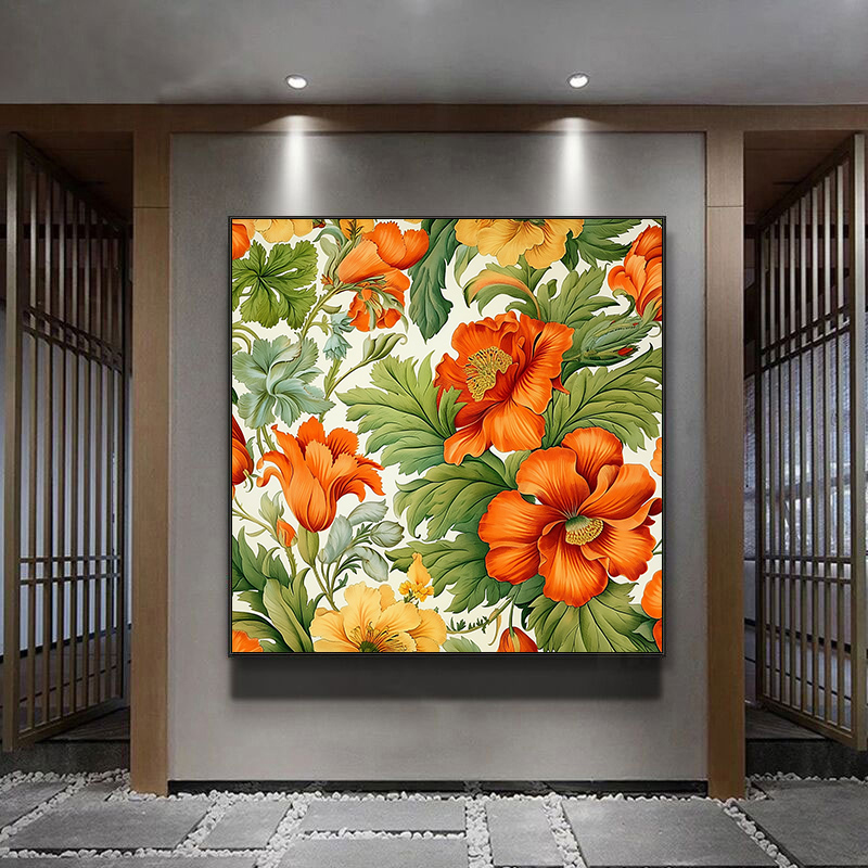 中式古典植物花卉diy数字油画