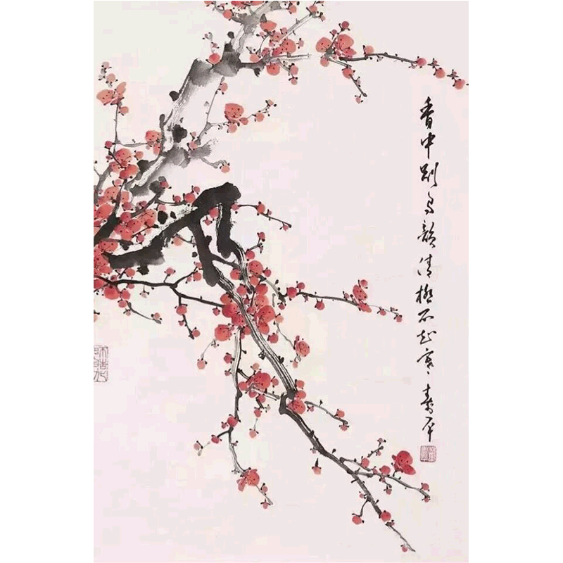 梅花diy数字油画填色手工油彩画
