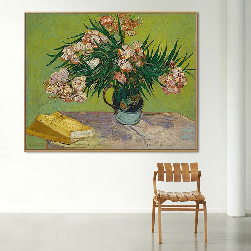 梵高世界名画 夹竹桃diy数字油彩画植物花卉手工填色油画打发时间