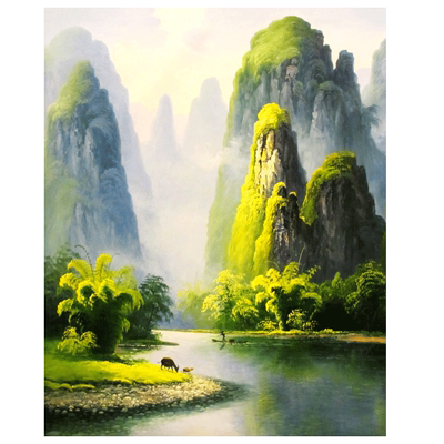 diy大本营桂林山水天然油彩画
