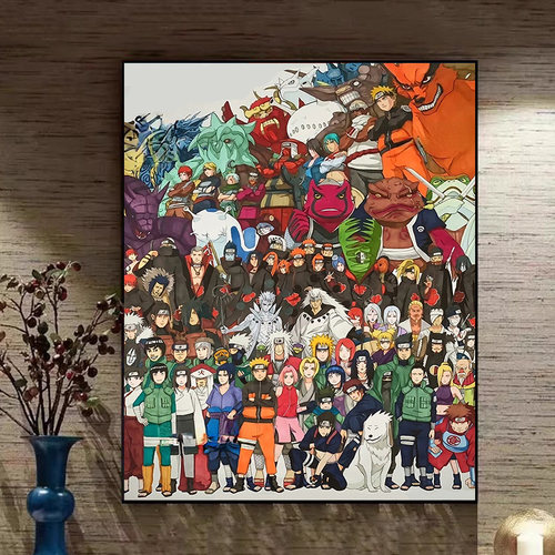 火影忍者全员DIY手绘油装饰画