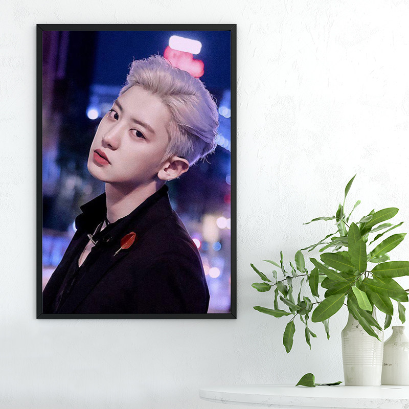 exo男团成员 帅气男明星 朴灿烈 数字油画手工填色画画diy油彩画