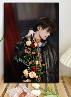 高颜值易烊千玺diy数字油画 手工填色丙烯油彩画 TFBOYS明星帅照