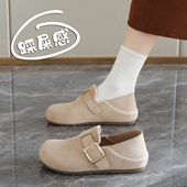 女单鞋 2025春季 新款 踩屎感软底勃肯鞋 一脚蹬可踩跟两穿休闲豆豆鞋