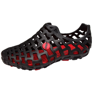 厨房专用洞洞凉鞋女防水防油防滑后厨帮厨工作凉拖鞋全黑色沙滩鞋