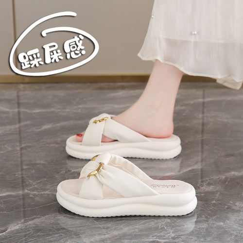 杨幂同款绝美配裙子凉拖鞋女