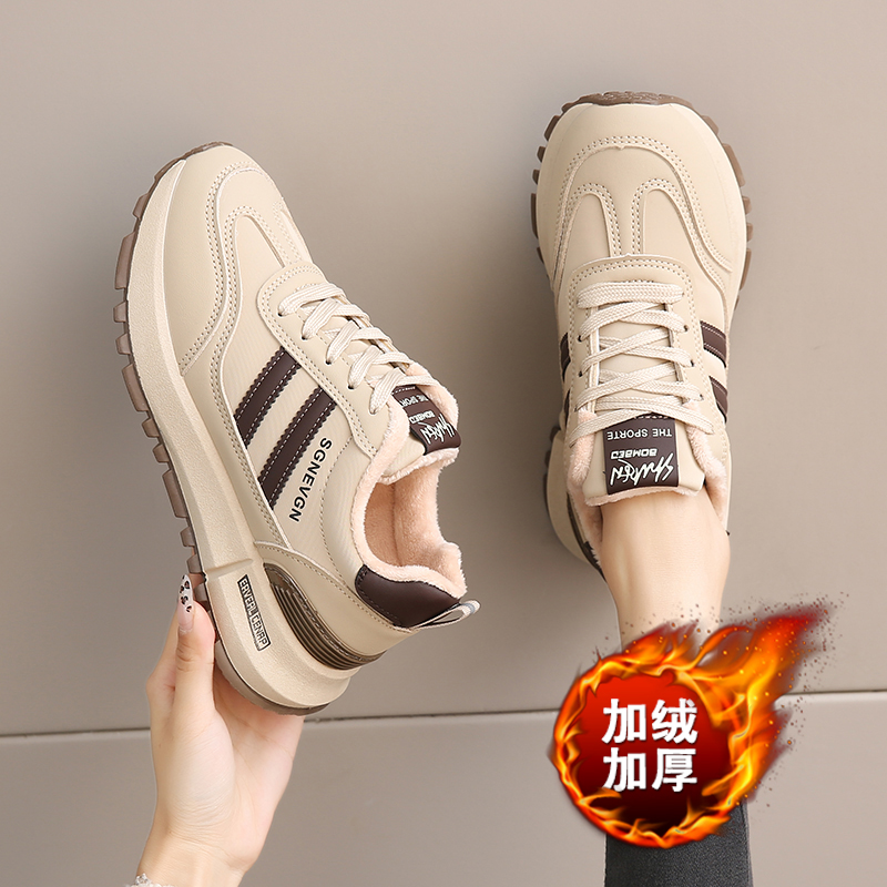 踩屎感加绒阿甘运动鞋女