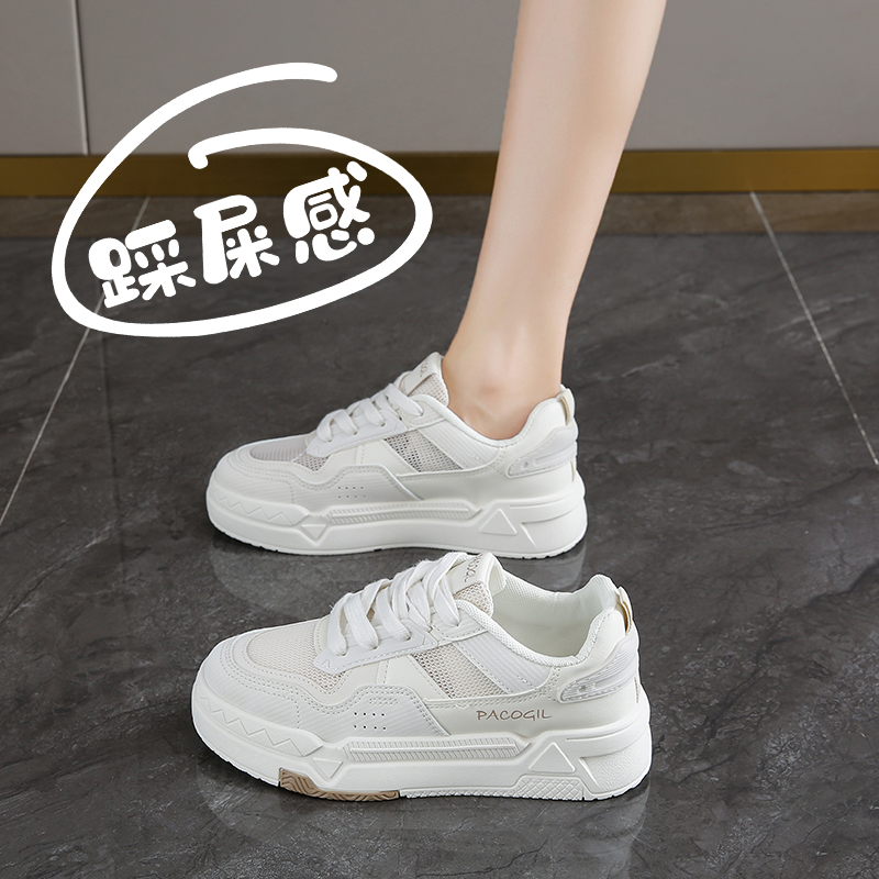 透气网面小白鞋女网鞋2025夏季新款学生防滑板鞋休闲百搭运动鞋子