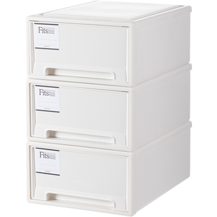 tenma天马收纳箱塑料收纳盒卧室床头柜衣物衣柜衣服整理箱3个装