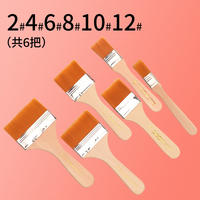 Weizhuang nylon brush, soft-tipped nylon board brush, art hand-painted wall painting base brush, brush, nylon short-handled oil painting acrylic board brush, brush, watercolor, traditional Chinese painting paint, cleaning brush, coloring base pattern brush thumbnail 6