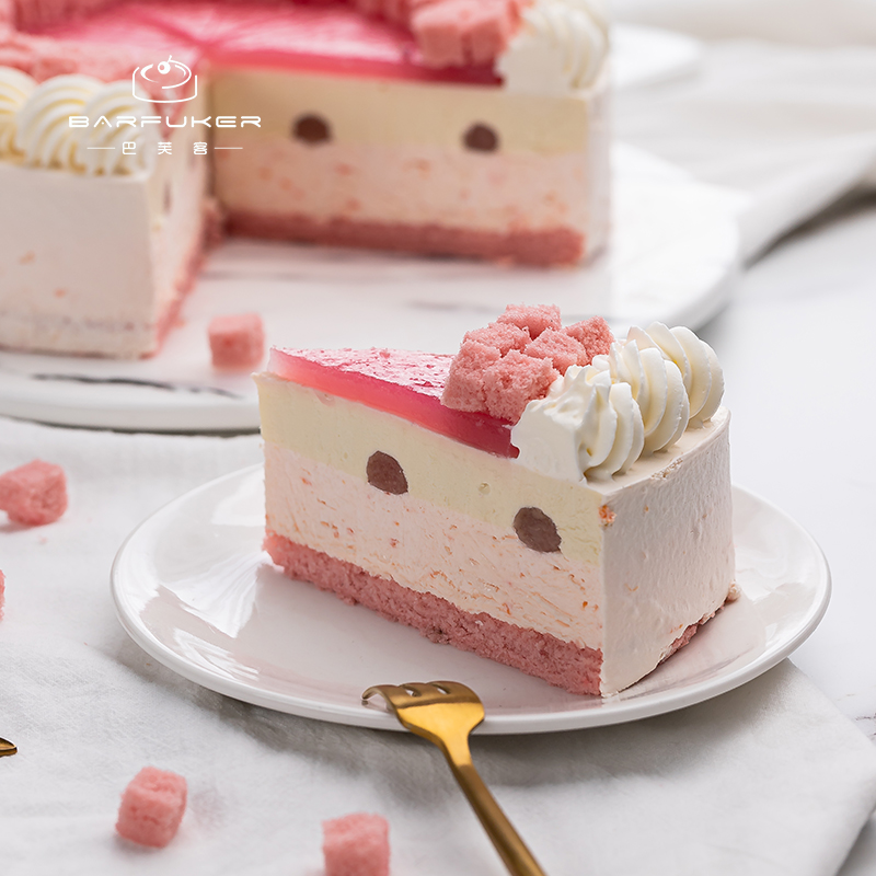 白桃乌龙慕斯蛋糕甜品切块下午茶情人节生日蛋糕南北京同城