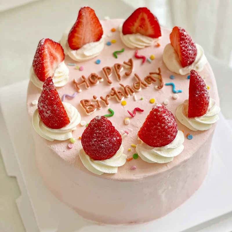 网红草莓蛋糕新鲜奶油生日蛋糕创意男女定制抖音款全国同城配送
