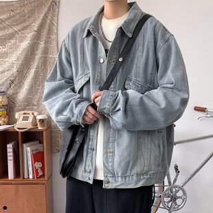 牛仔外套男春季 上衣服春秋 潮牌ins港风学生宽松休闲工装 夹克男装