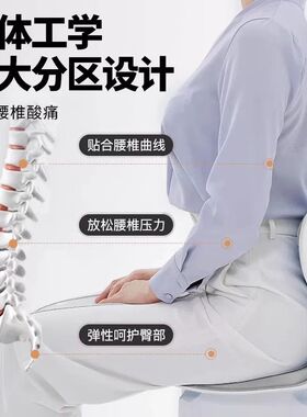 人体工学护腰坐垫腰靠靠背垫腰部支撑矫正坐姿防驼背座椅护腰神器