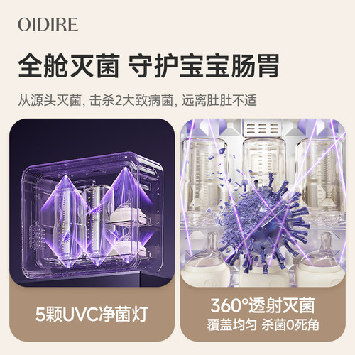 OIDIRE便携式婴儿奶瓶消毒柜带烘干紫外线杀菌迷你宝宝专用消毒器