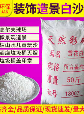 50斤白沙石英砂酒店垃圾桶烟灰缸灭烟白色细沙子白石子白色造景沙