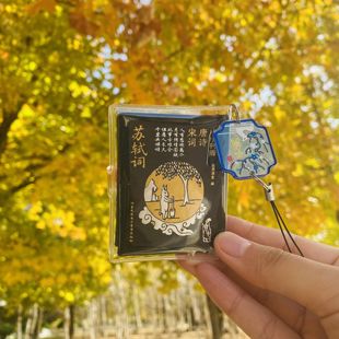 苏轼词书皮吊坠小小书库挂件李白诗出师表口袋书文言文小小书库古文观止国学经典苏辙李清照杜甫迷你小书