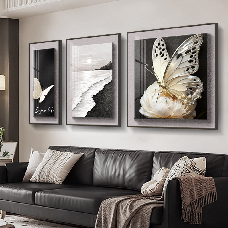 现代简约客厅蝴蝶装饰画轻奢高级
