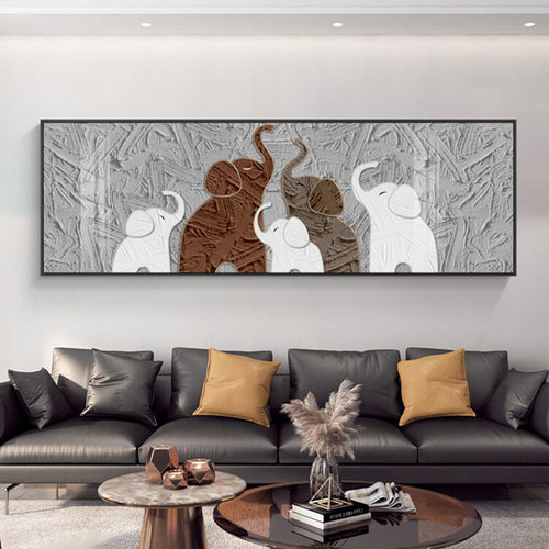 炫季吉象如意客厅装饰画横版高档