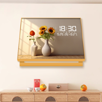 新款电表箱装饰画花卉餐厅遮挡空开强弱配电闸盒夜光数显时钟挂画