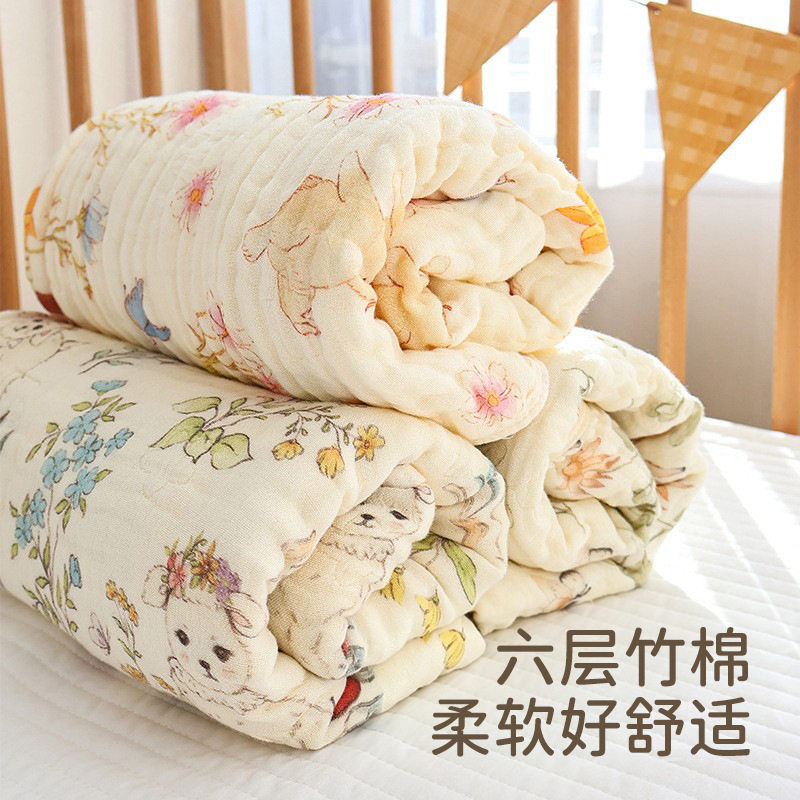 婴儿纱布浴巾六层竹棉宝