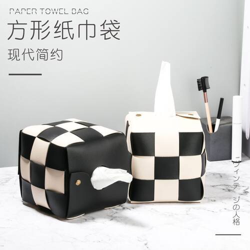 卷筒纸巾盒手工编织圆家