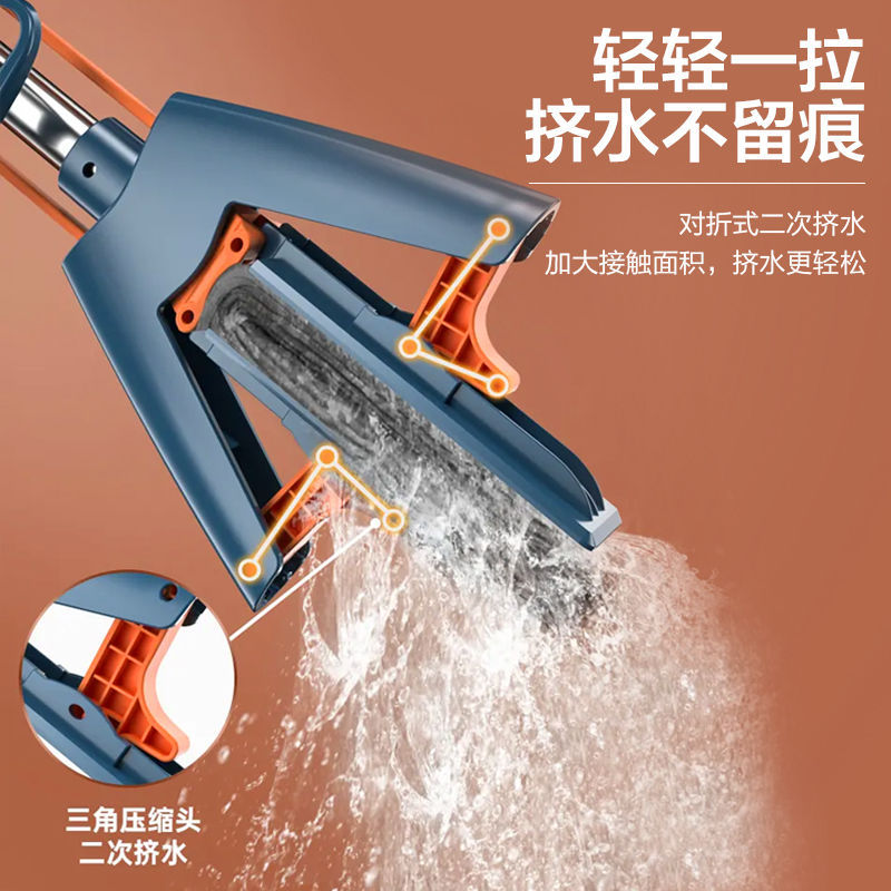 吸水拖把海绵免手洗家用