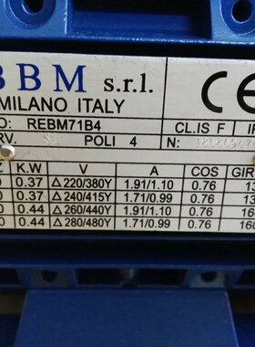 现货意大利BBeM电机FEBM71A6 0.18KW B3/B5/B14 BBM交流刹车电机