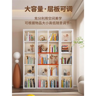毕威尔书柜铁艺家用玻璃门置物儿童收纳柜落地R铁皮展示柜酒柜书