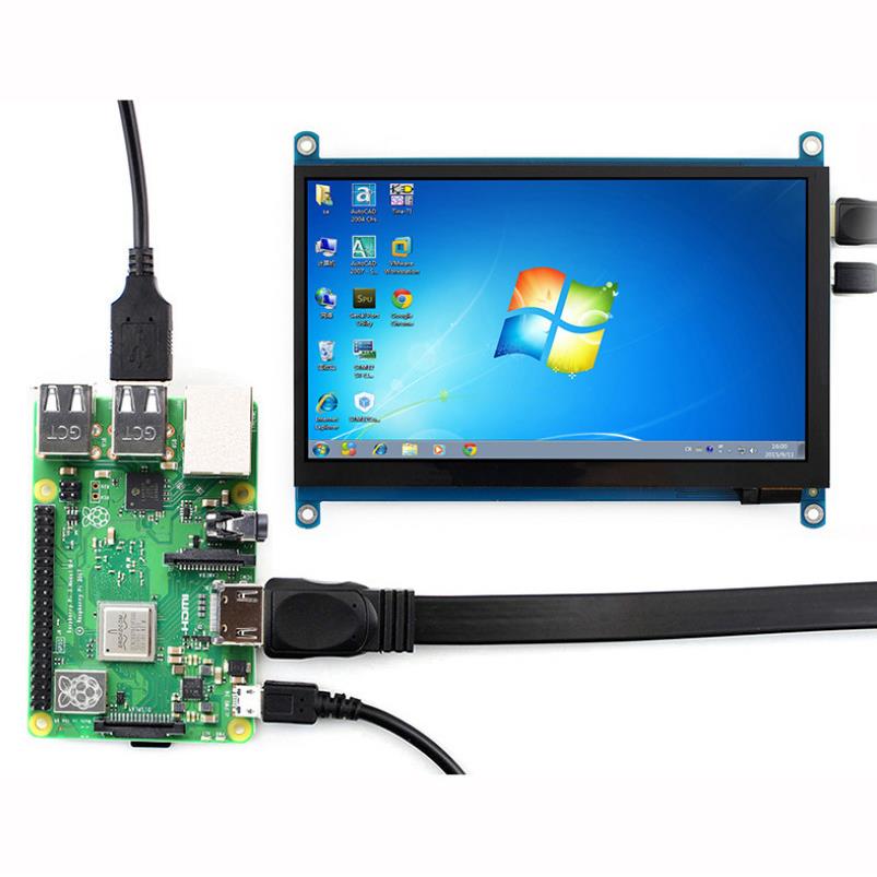 微雪树莓派4B JETSON NANO 7寸显示屏HDMI 1024×600 IPS高兼容性