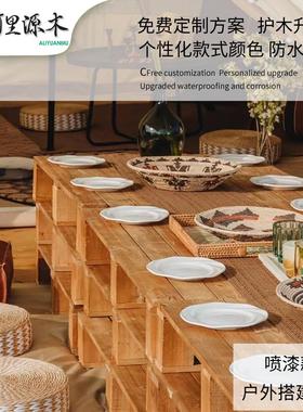 6E3X定 制实木叉车托盘物流木架床露营地台板垫放货架托盘防潮垫