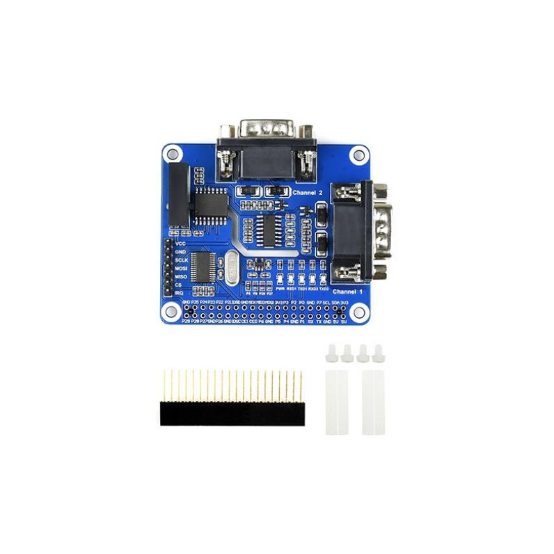 微雪 SP3232+SC16IS752 SPI控制 树莓派RS232扩展板 双通道隔离型