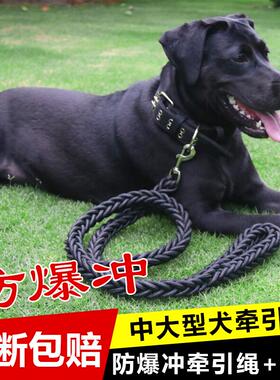 狗狗牵引绳大中型犬遛狗绳子金毛拉布拉多德牧狗链子项圈宠物用品