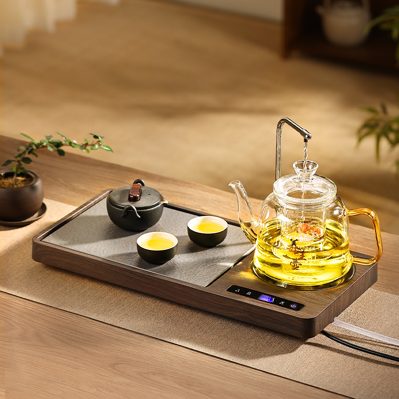 福也功夫茶具套装家用煮茶小茶台一体全自动小型现代上水茶盘轻奢