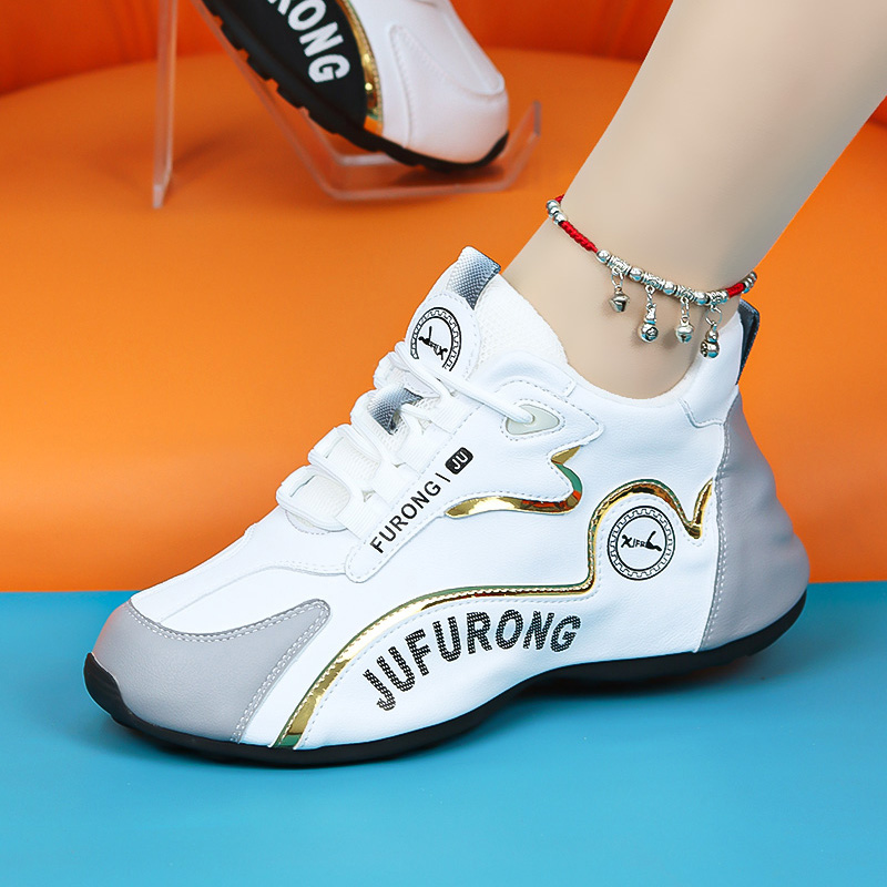 休闲运动冬季加绒棉鞋女新款真皮休闲运动鞋百搭软底防滑保暖老爹