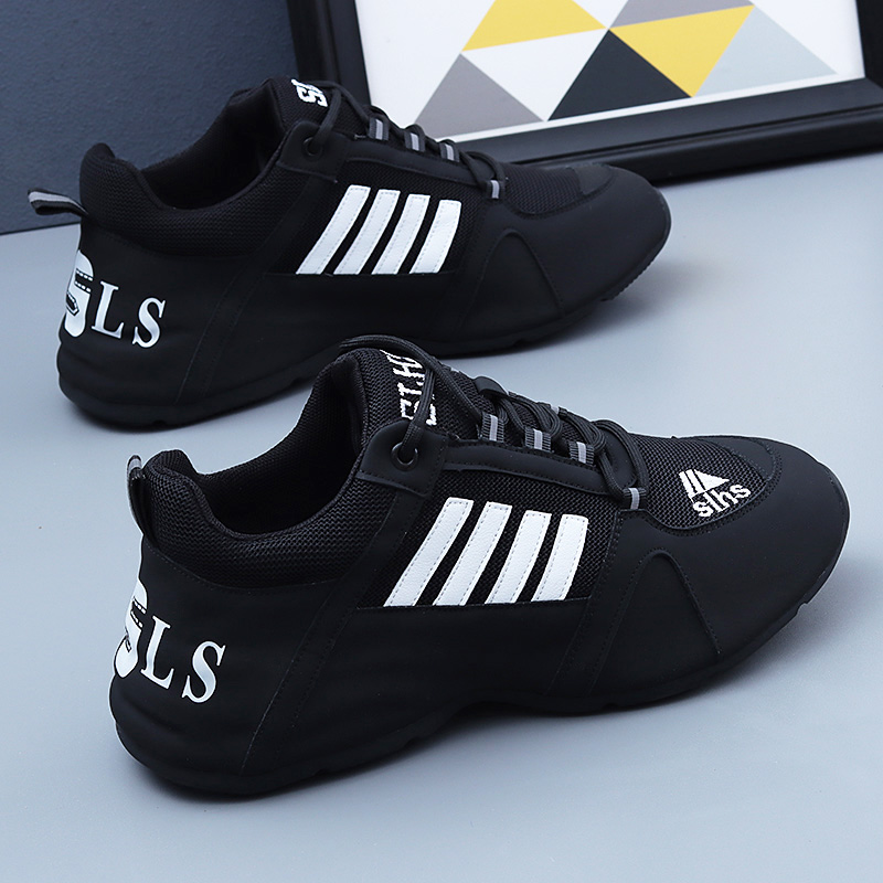 休闲运动鞋真皮男鞋防臭秋季新款透气黑色软底老爹鞋百搭情侣潮鞋