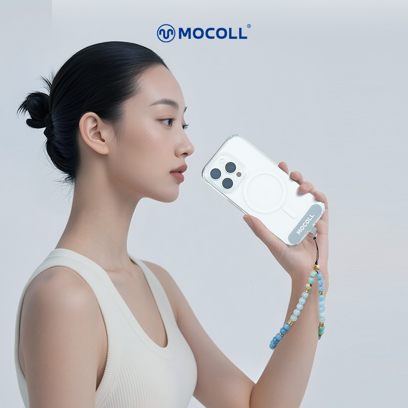 MOCOLL摩可碧落手机挂绳挂链白玉寿山石串珠挂饰钥匙扣手机链防丢安全绳手机壳手腕款轻奢小众精致高级感